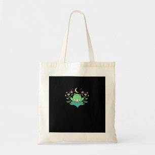 Tote Bag Cottagecore Goblincore Fleurs de Lune Forêt Grenou