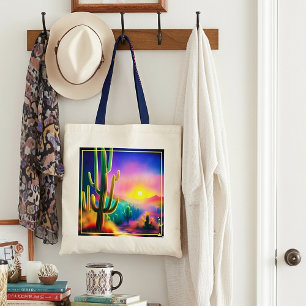 Tote Bag Coucher de soleil coloré dans le désert