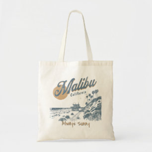Tote Bag Coucher de soleil côtier vintage à Malibu Californ