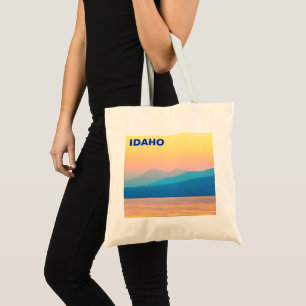 Tote Bag Coucher de soleil cyan et Saumon