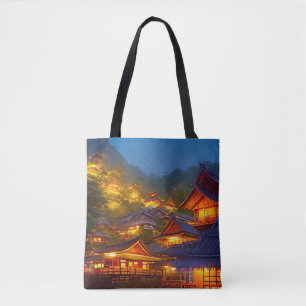 Tote Bag Coucher de soleil dans un village indonésien