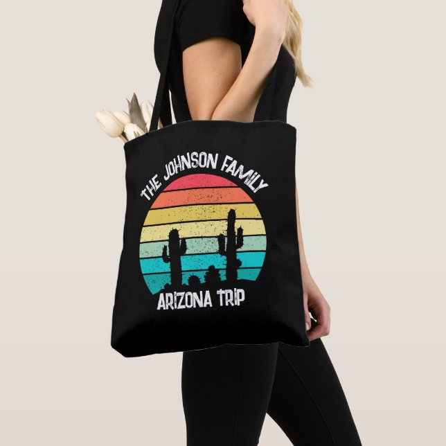 Tote Bag Coucher de soleil de Cactus Arizona Désert (De près)