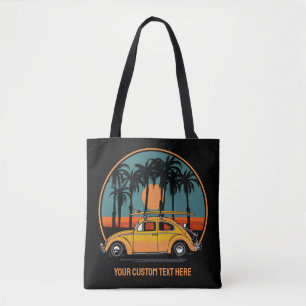 Tote Bag Coucher de soleil de surfeur Tropical de texte per