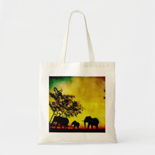 Tote Bag Coucher de soleil des éléphants