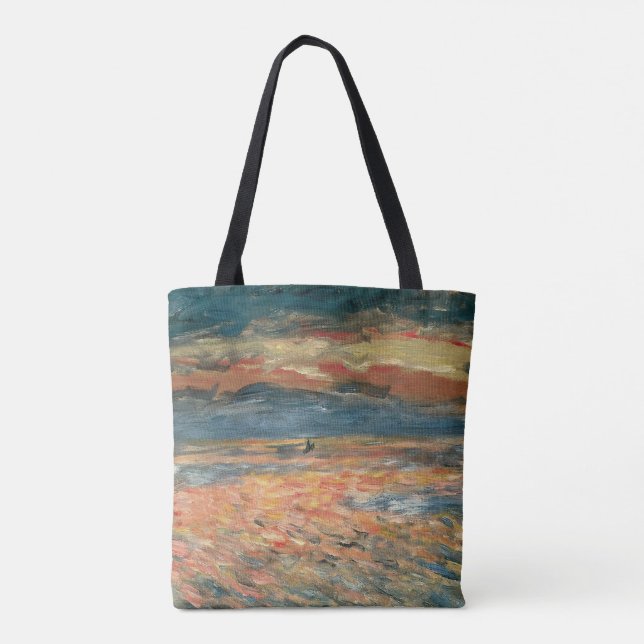Tote Bag Coucher de soleil en mer par Pierre Renoir, Art Vi (Dos)