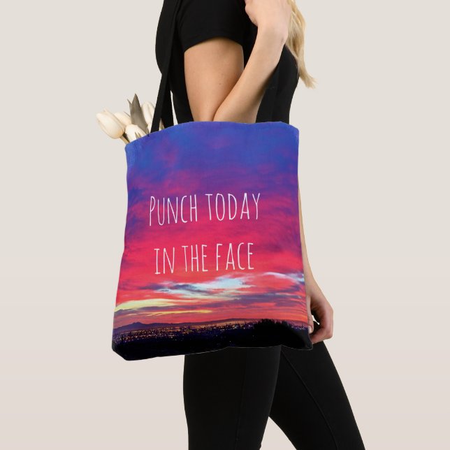 Tote Bag Coucher De Soleil Rose Chaud Aujourd'Hui Dans Le V (De près)