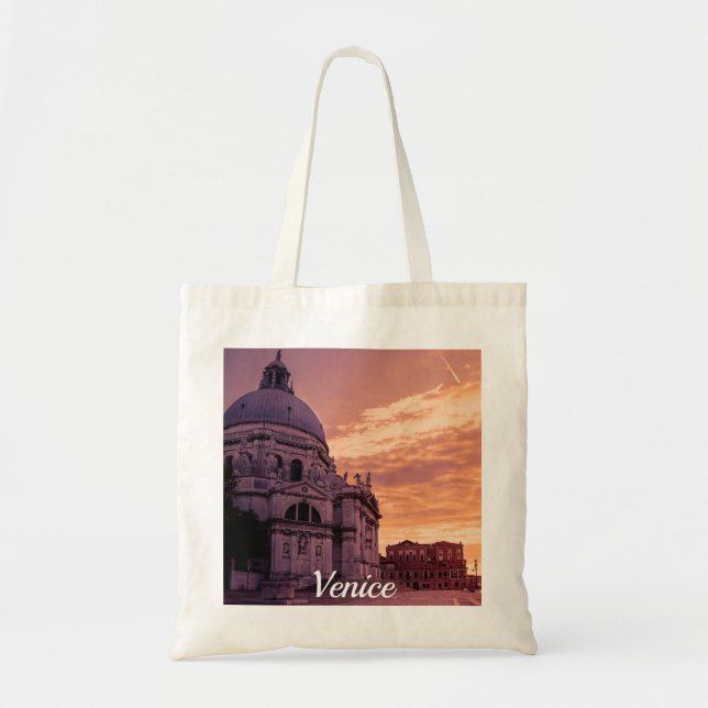 Tote Bag Coucher de soleil sur la basilique de Venise (Devant)