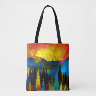 Tote Bag Coucher de soleil sur la montagne