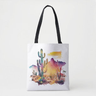 Tote Bag coucher de soleil sur le désert mexicain