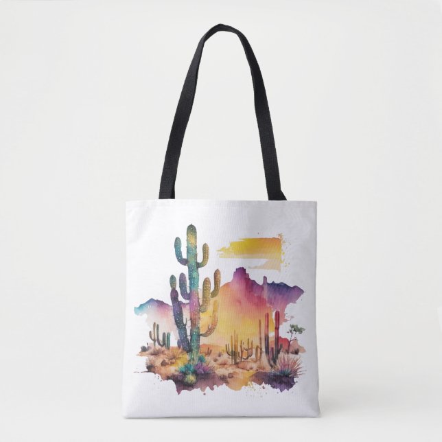 Tote Bag coucher de soleil sur le désert mexicain (Devant)