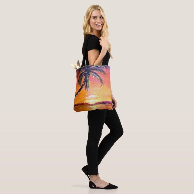 Tote Bag Coucher de soleil tropical (Sur le modèle)