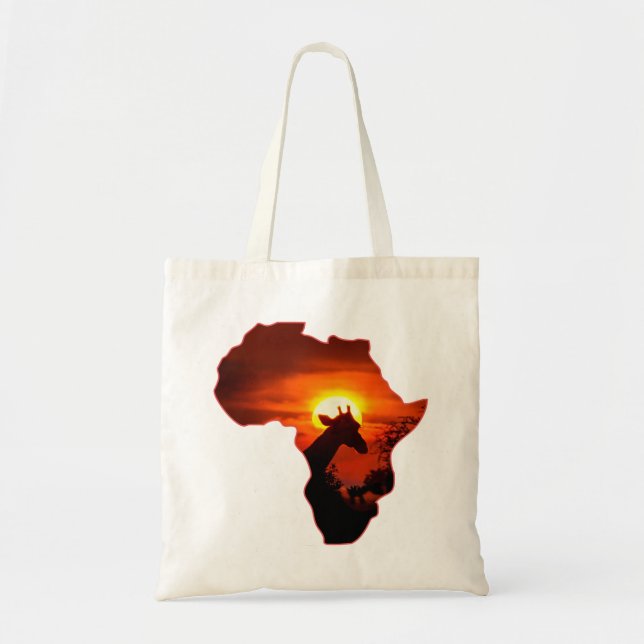 Tote Bag Coucher du soleil africain avec la silhouette de (Devant)