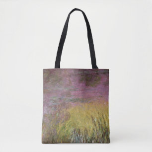 Tote Bag Coucher du soleil de nénuphars de Claude Monet ,