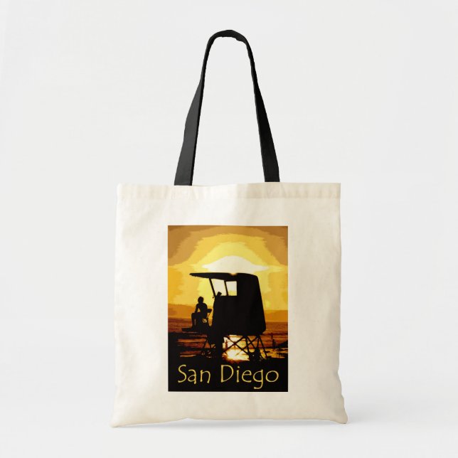 Tote Bag Coucher du soleil de plage de San Diego (Devant)