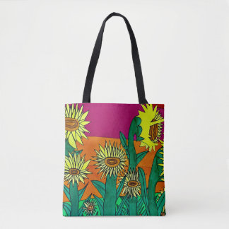 Tote Bag Coucher du soleil fourre-tout de tournesol