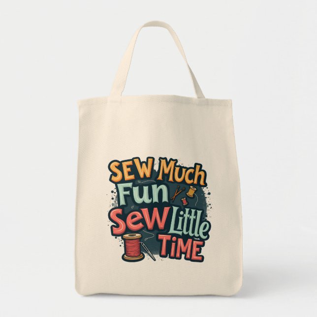 Tote Bag Coudre beaucoup de plaisir Coudre peu de temps Ret (Devant)