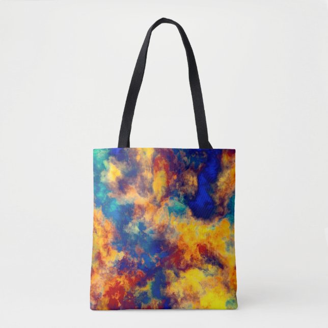 Tote Bag Couleur Bleu Rouge Jaune Turquoise multicolore (Devant)
