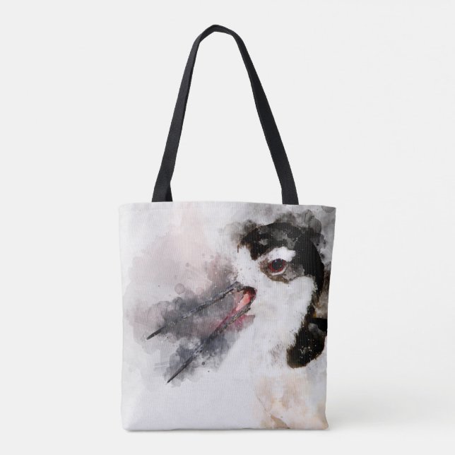 Tote Bag Couleur d'aquarelle à bec noir (Dos)