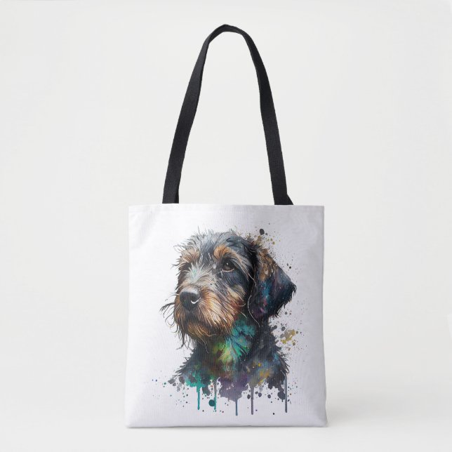 Tote Bag Couleur d'aquarelle chicot À poils durs (Devant)