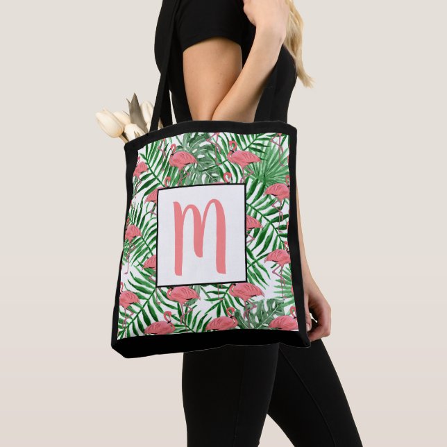 Tote Bag Couleur d'aquarelle sur mesure Flamant rose rose T (De près)