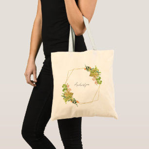 TOTE BAG COULEUR D'EAU FLORALE SUCCULTE CACTUS ORANGE
