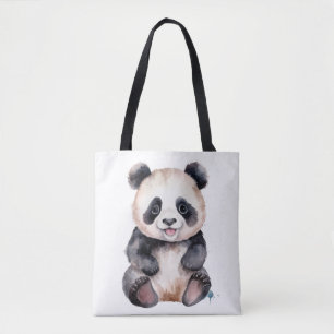 Tote Bag Couleur d'eau pour bébé panda