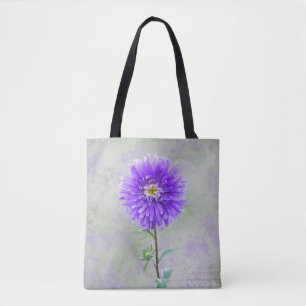 Tote Bag couleur d'eau violette dahlia