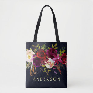 Tote Bag COULEUR ÉDITABLE Marine Marsala Rustique Boho Flor