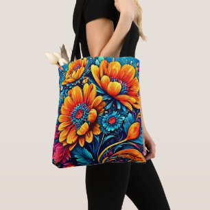 Tote Bag Couleur florale Rose étonnante
