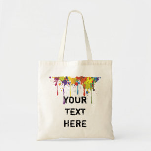 Tote Bag COULEUR FUNNY SPLASH II + votre backgr. & texte