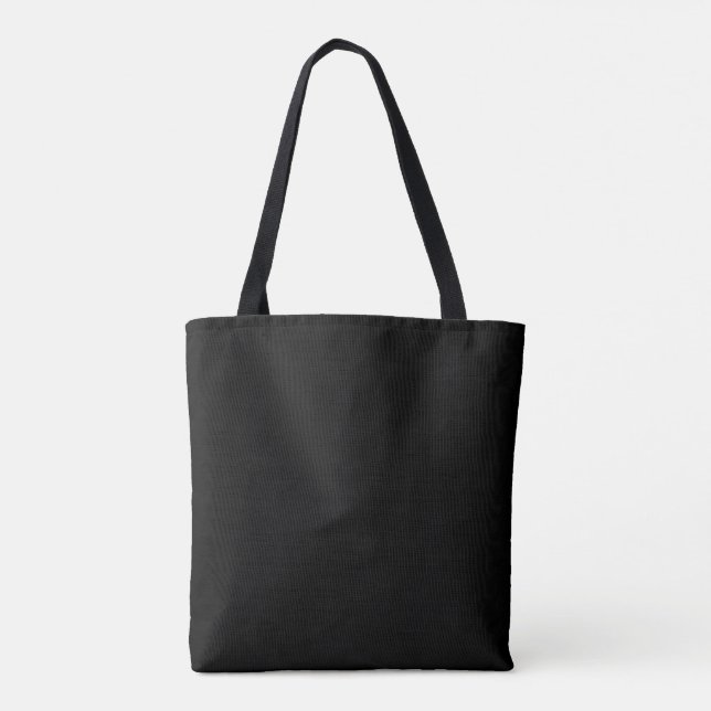 Tote Bag Couleur solide noire classique intemporelle (Dos)