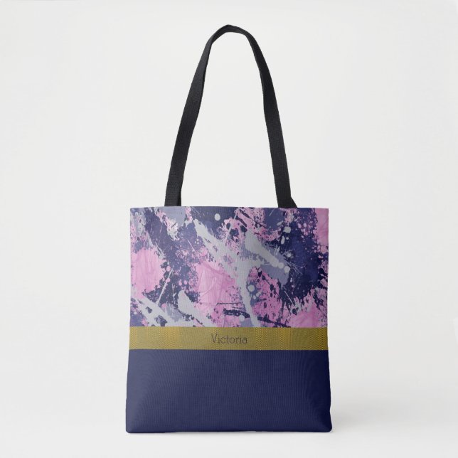 Tote Bag Couleur Splash Organza rose (Devant)