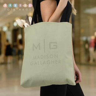 Tote Bag Couleur Verte Mousse de Sauge Pastel Douce Lumière