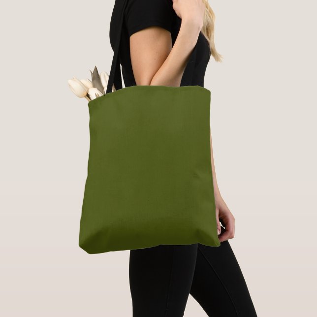 Tote Bag couleur verte olive (De près)
