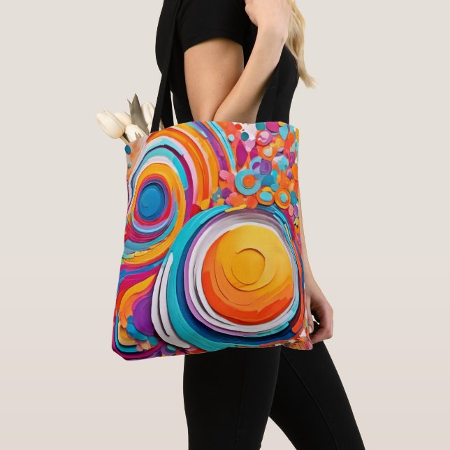 Tote Bag Couleurs d'art Badaist vives (De près)