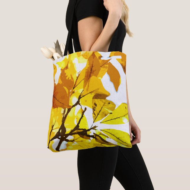 Tote Bag Couleurs d'automne, feuille (De près)