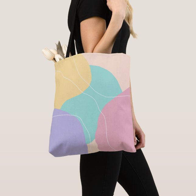 Tote Bag Couleurs de glace géométrique minimes et abstraite (De près)