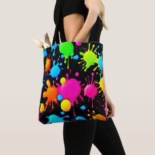Tote Bag Couleurs de peinture brillantes et en gras