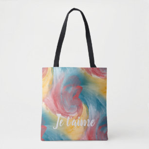 Tote Bag Couleurs en cravate-coloris Gras Peinture en Aquar