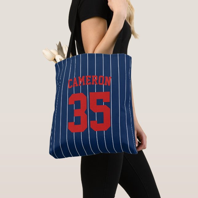 Tote Bag Couleurs entièrement modifiables Nom des rayures d (De près)