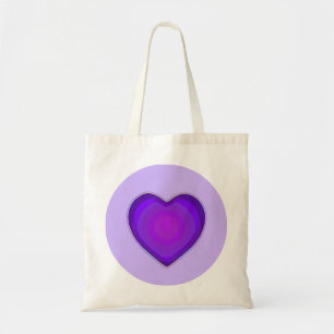Tote Bag Couleurs pastel & coeurs violets battre