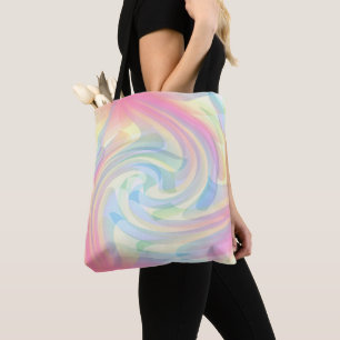 Tote Bag Couleurs pastel fluides Élégant Abstrait Tourbillo