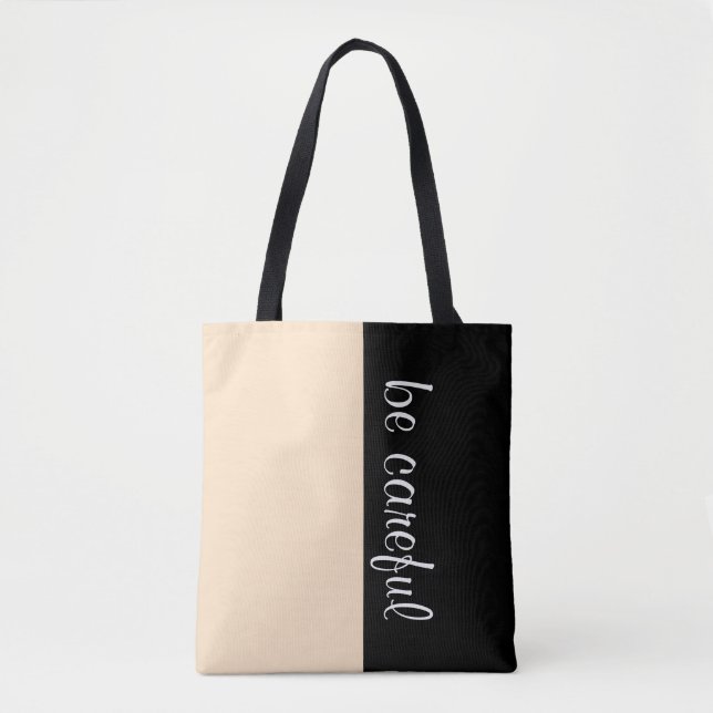 Tote Bag Couleurs simples LIGHT BROWN & votre texte (Devant)