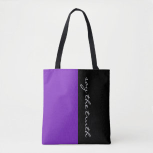 Tote Bag Couleurs simples PURPLE & votre texte