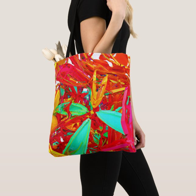 Tote Bag Couleurs vives Motif Abstrait (De près)