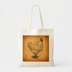 Tote Bag Country Chicket Farm Animal Art Liste Vintage
