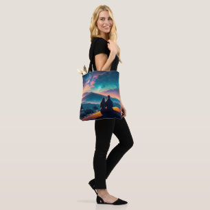 Tote Bag Couple Assis Sur Le Toit