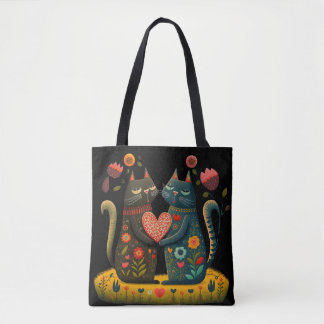 Tote Bag Couple de Chats Mignons