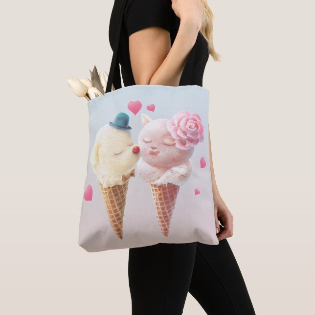 Tote Bag Couple de crème glacée - Amour au premier coup (De près)