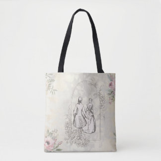 Tote Bag Couple Floral Vintage Chateaucore sous une Arche